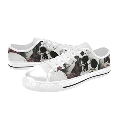 WOMEN'S Rose Skulls Dark 7 Canvas Aesthetic Custom Sneakers