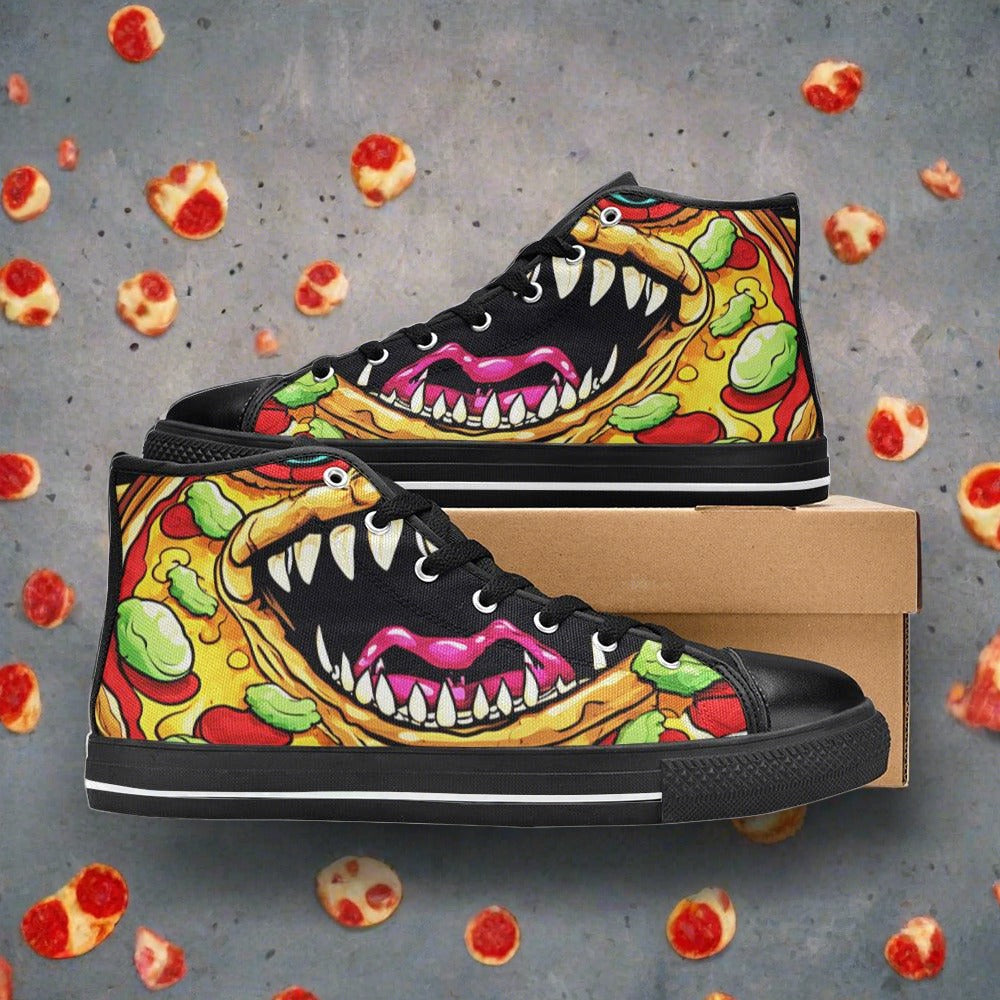 Aurora Borealis Orange Black Wearable MEN Bold Art - Freaky Shoes | Custom Art Sneakers