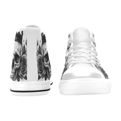 MEN'S Dark Gothic Skull Rose High Top Canvas Dark Academia Custom Shoes