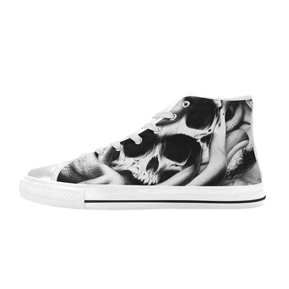 MEN'S Cc Snake Skull Art High Top Canvas Grunge Shoes