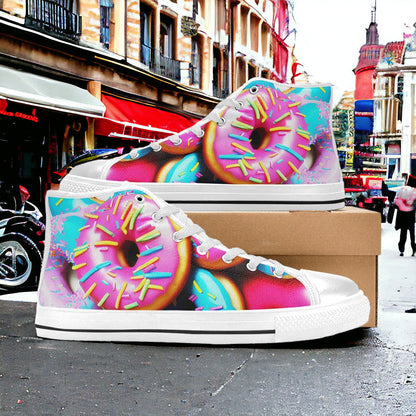 Koi Silver Blue Wearable WOMEN Bold Art - Freaky Shoes | Custom Art Sneakers