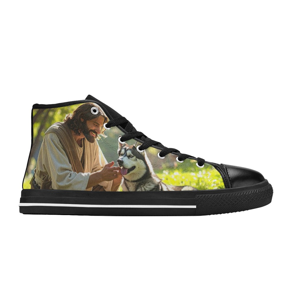 WOMEN'S Jesus_Ht_08 High Top Canvas Wallpaper Art Custom Shoes