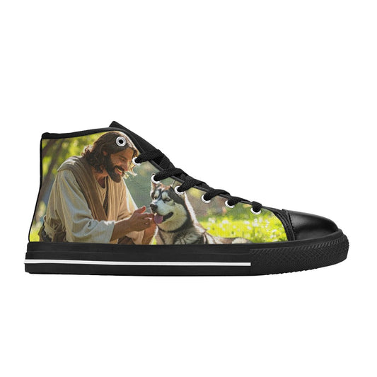 WOMEN'S Jesus_Ht_08 High Top Canvas Wallpaper Art Custom Shoes