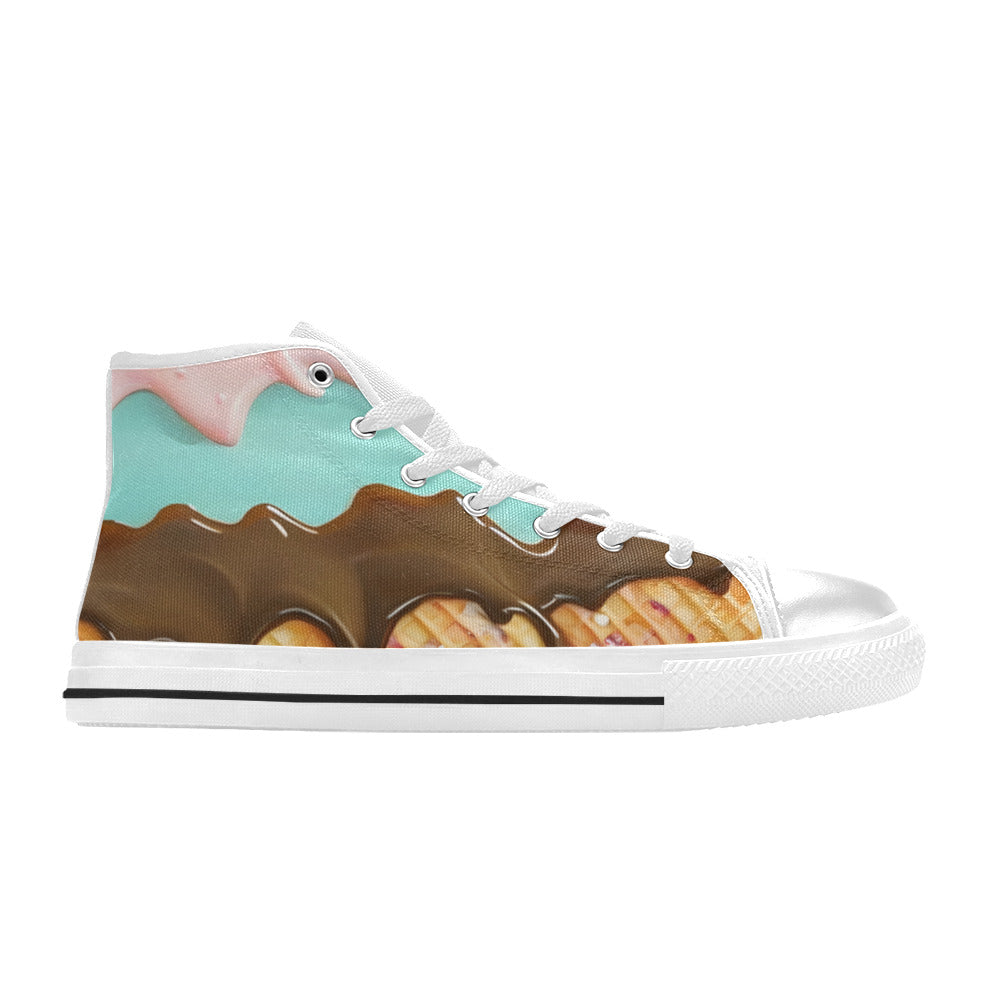 MEN'S Cc Ice Cream Art High Top Canvas Vivid Custom Sneakers