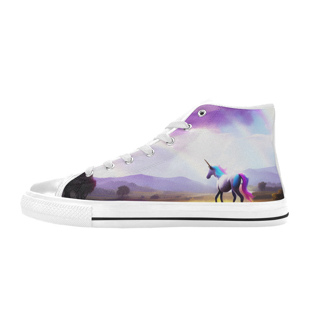 MEN'S Unicorn Beauty Art Men’S High Top Canvas Cottagecore Custom Sneakers