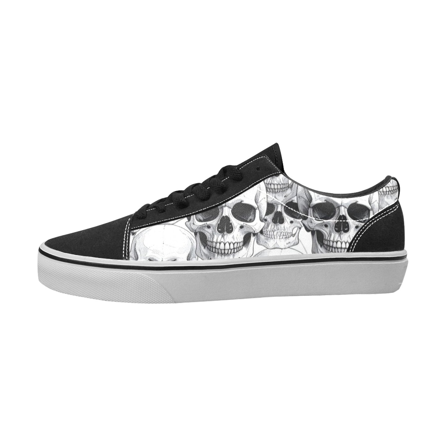 MEN'S Clean Skull Line Art Low Top Skateboarding Neon Fantasy Shoes