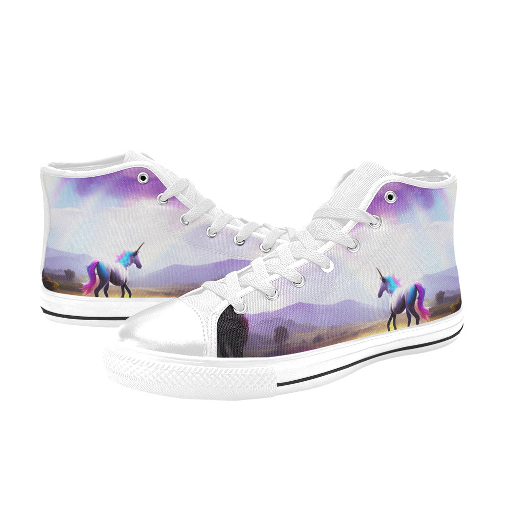 MEN'S Unicorn Beauty Art Men’S High Top Canvas Cottagecore Custom Sneakers