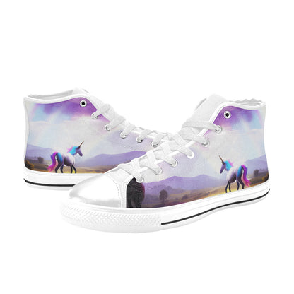 MEN'S Unicorn Beauty Art Men’S High Top Canvas Cottagecore Custom Sneakers