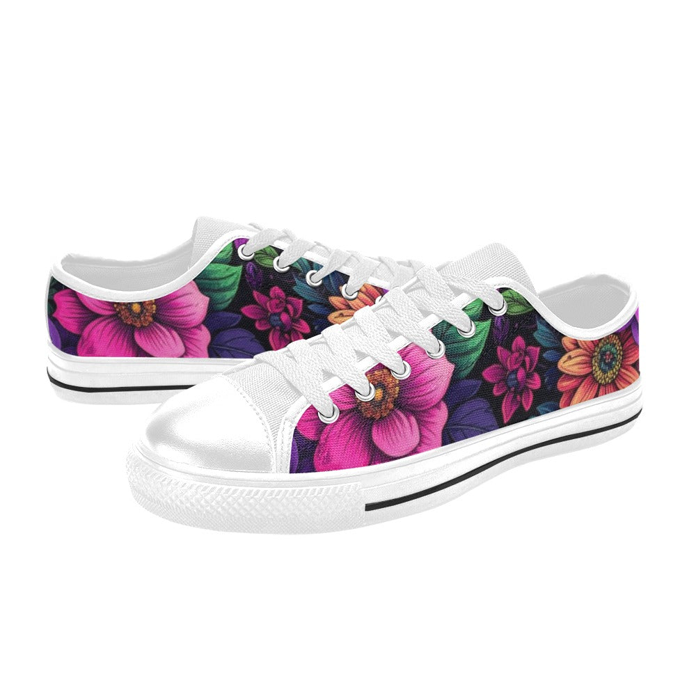 MEN'S Trippy Floral Chaos Canvas Surreal Sneakers