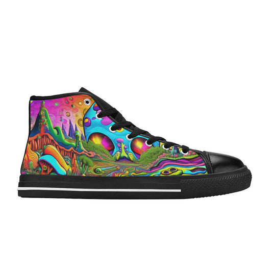 WOMEN'S Trippy Acid World Art High Top Canvas Dreamcore Custom Shoes