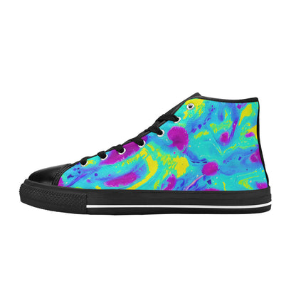 WOMEN'S Tie Dye Splash Retro High Top Canvas Dark Academia Shoes