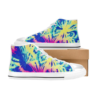 WOMEN'S Tie Dye Splash Retro High Top Canvas Cottagecore Sneakers