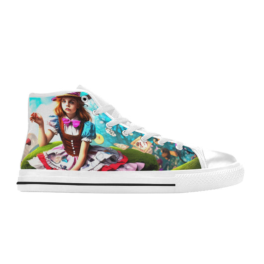 MEN'S Creepy Wonderland Character Surreal High Top Canvas Vibrant Chaos Custom Shoes