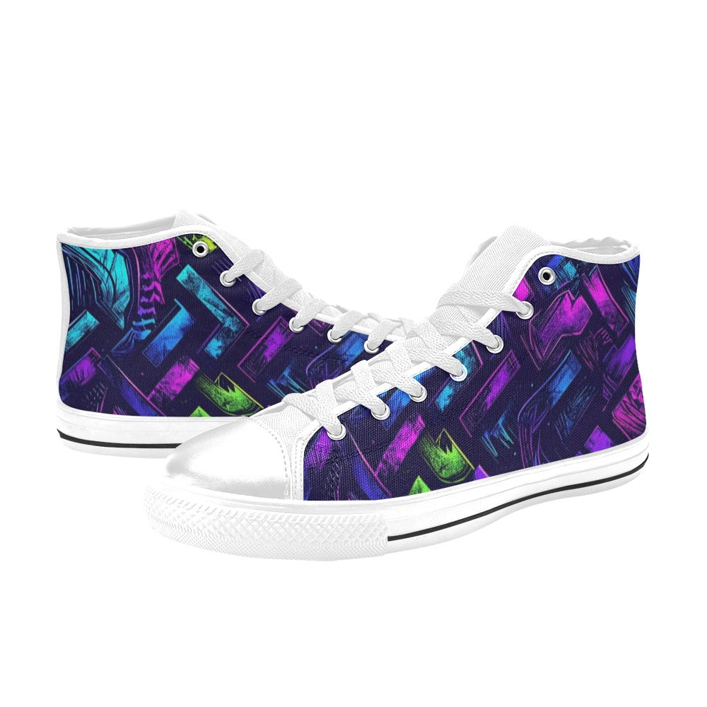 MEN'S Electric Houndstooth Dream 1 High Top Canvas Vivid Shoes