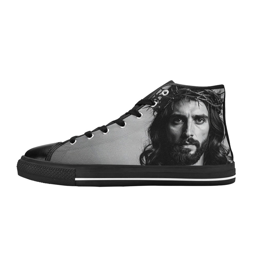 WOMEN'S Jesus37 High Top Canvas Grunge Custom Shoes