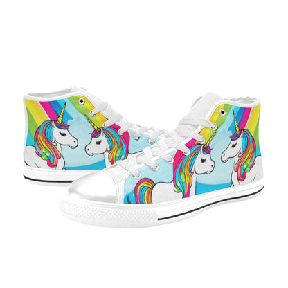 WOMEN'S Abstract Unicorns Art High Top Canvas Aesthetic Sneakers