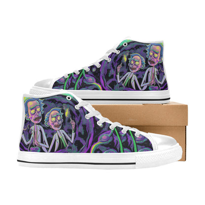 WOMEN'S Trippy Freestyle Artwork High Top Canvas Aesthetic Custom Sneakers
