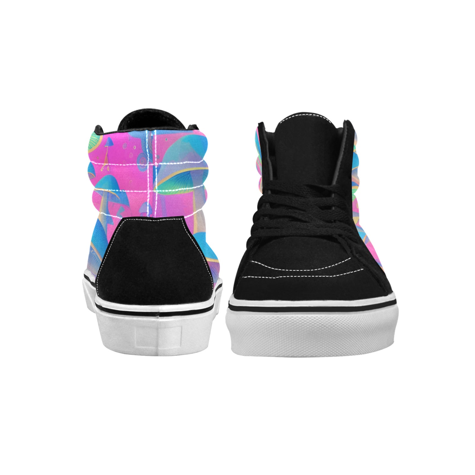 WOMEN'S Magic Mushrooms Psychedelic Vibe High Top Skateboarding Surreal Custom Sneakers