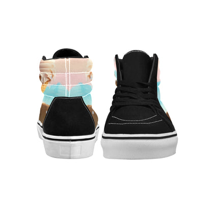 WOMEN'S Ice Cream Art Melting High Top Skateboarding Grunge Custom Shoes