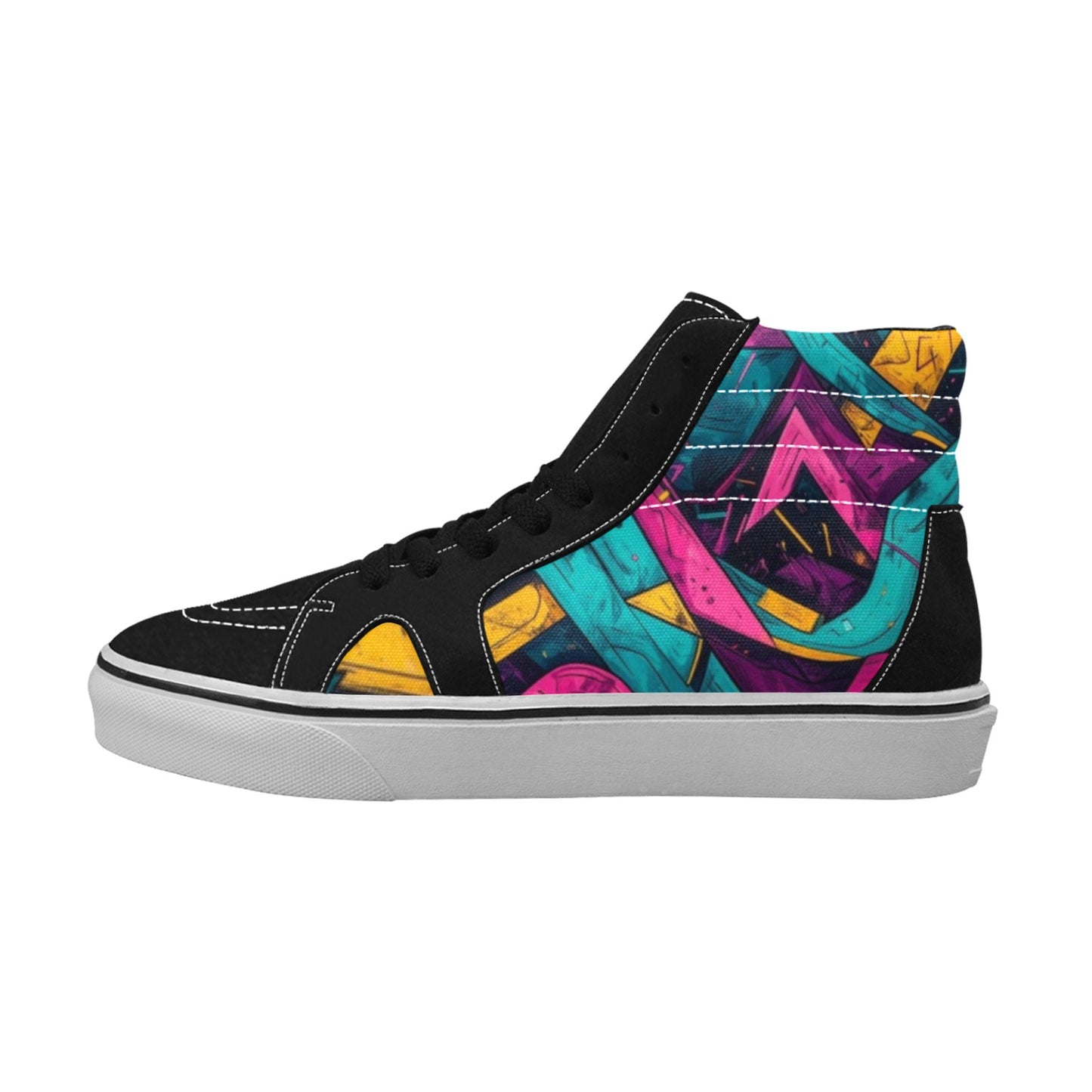 WOMEN'S Neon Squiggle Memphis Custom High Top Skateboarding Y2K Custom Sneakers