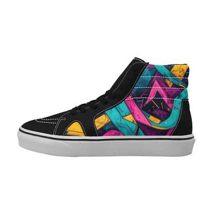 WOMEN'S Neon Squiggle Memphis Custom High Top Skateboarding Y2K Custom Sneakers