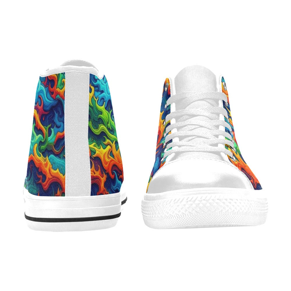 MEN'S Psychedelic Camo Rhythm High Top Canvas Cottagecore Custom Shoes