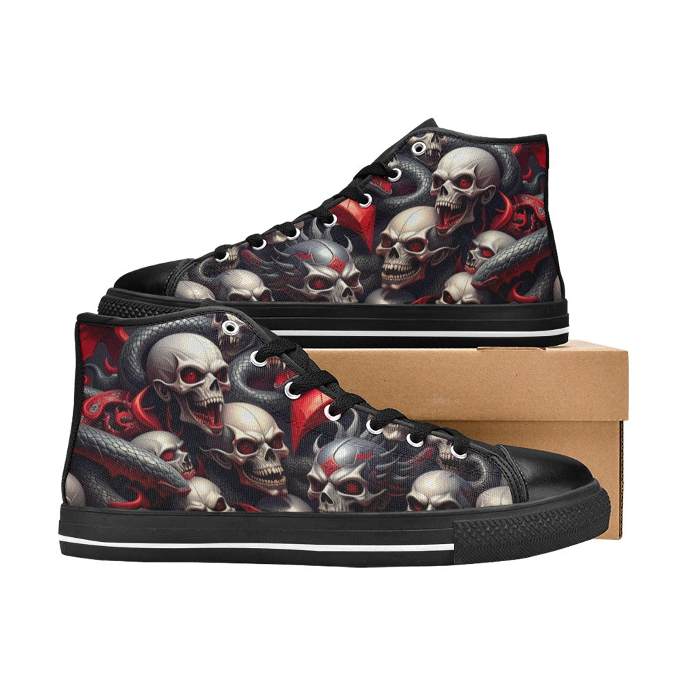 MEN'S Snake Dagger Skull Dark High Top Canvas Aesthetic Sneakers