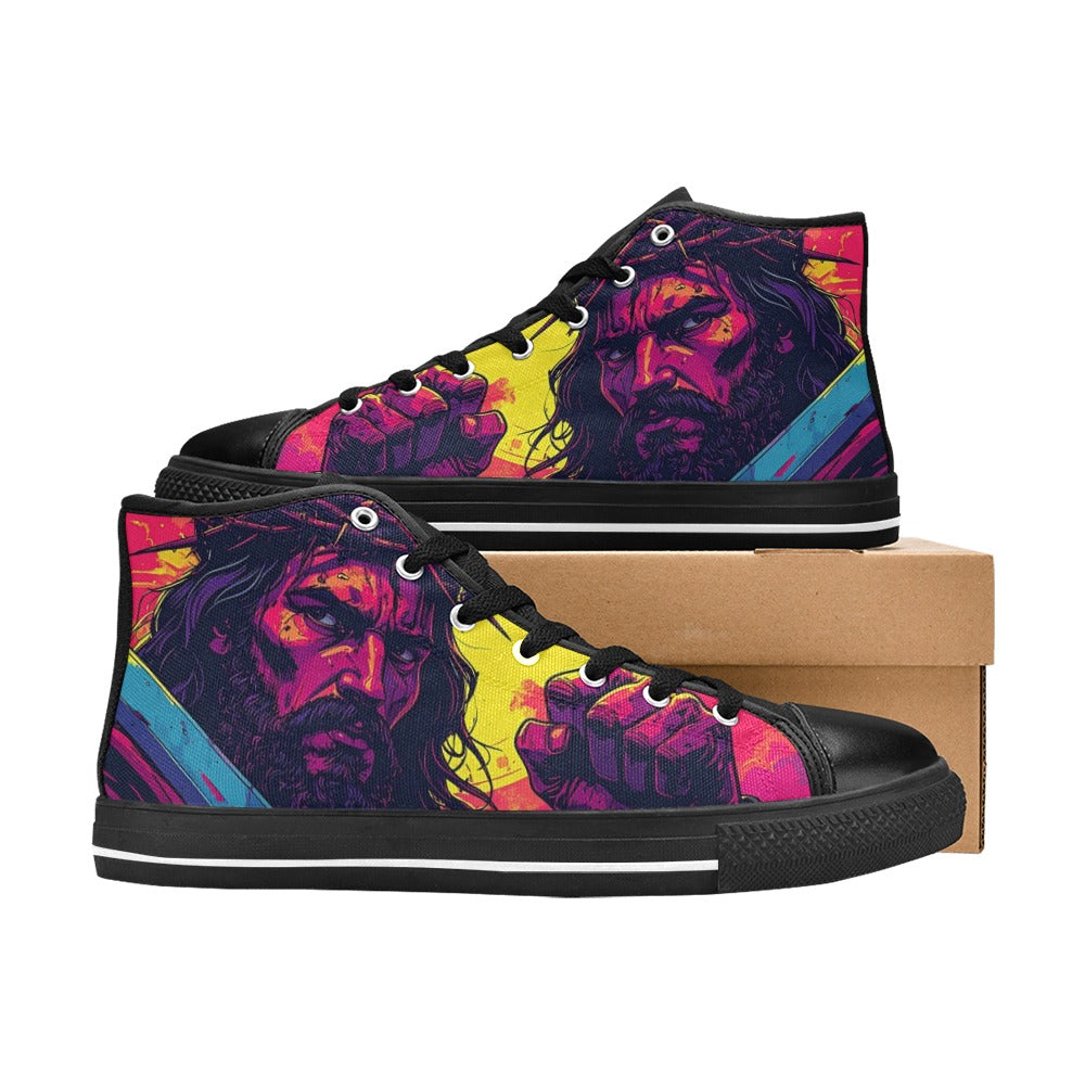 MEN'S Jesus_Ht_09 Men’S High Top Canvas Wallpaper Art Shoes