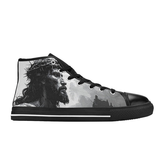 MEN'S Jesus_Ht_06 Men’S High Top Canvas Dark Academia Shoes