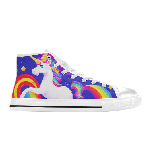 MEN'S Unicorn Rainbow Art Men’S High Top Canvas Dark Academia Shoes