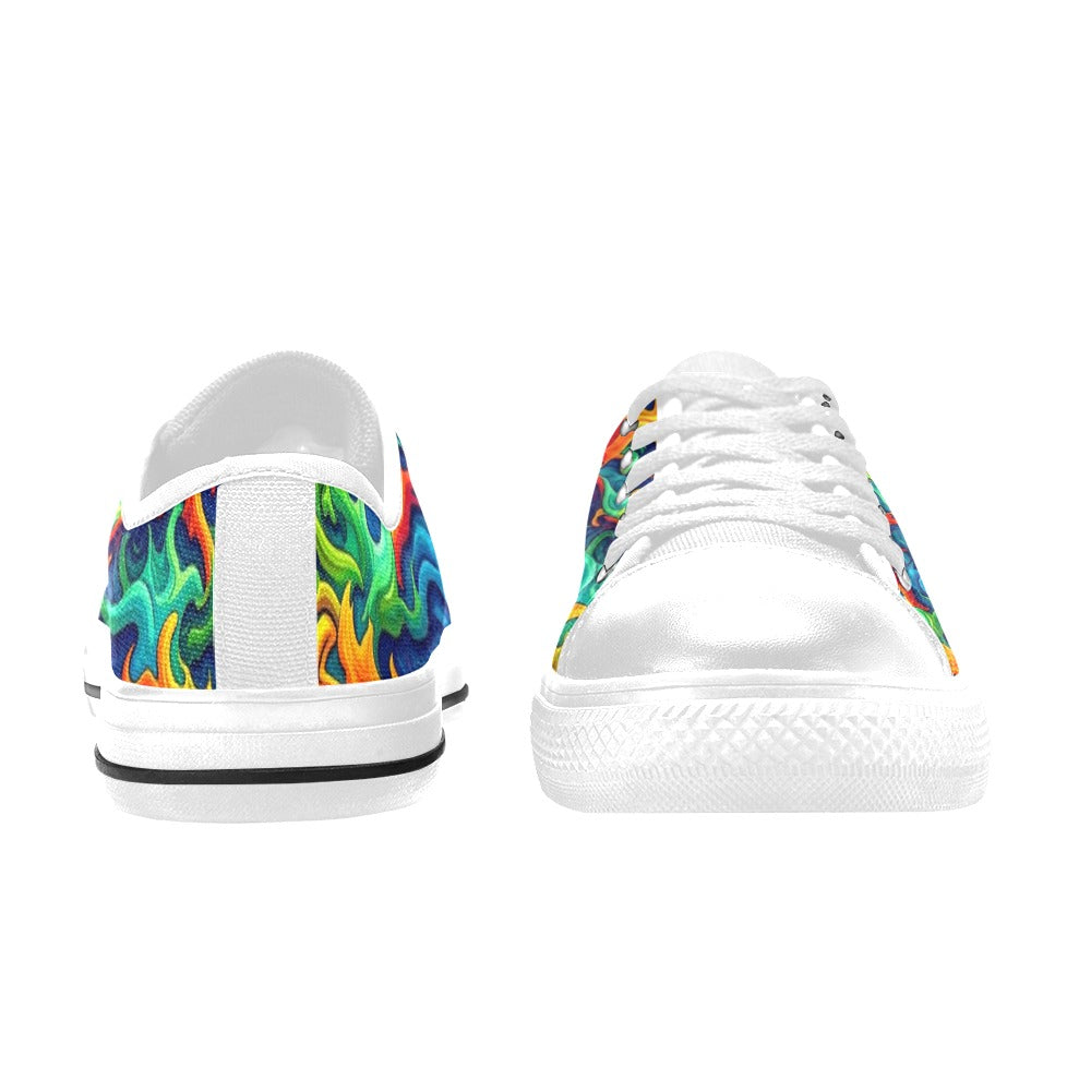 KIDS' Psychedelic Camo Rhythm Low Top Canvas Vivid Sneakers