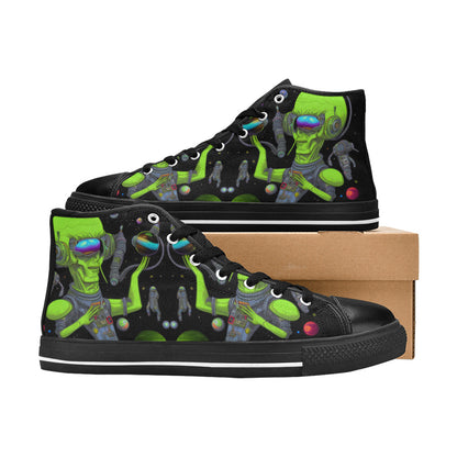 WOMEN'S Cc Hipster Alien Space High Top Canvas Surreal Shoes