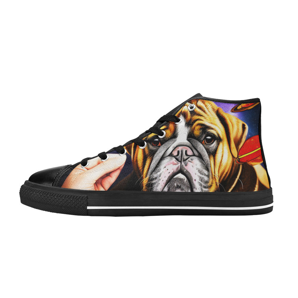 MEN'S Space Dog 2 Men’S High Top Canvas Cottagecore Custom Shoes