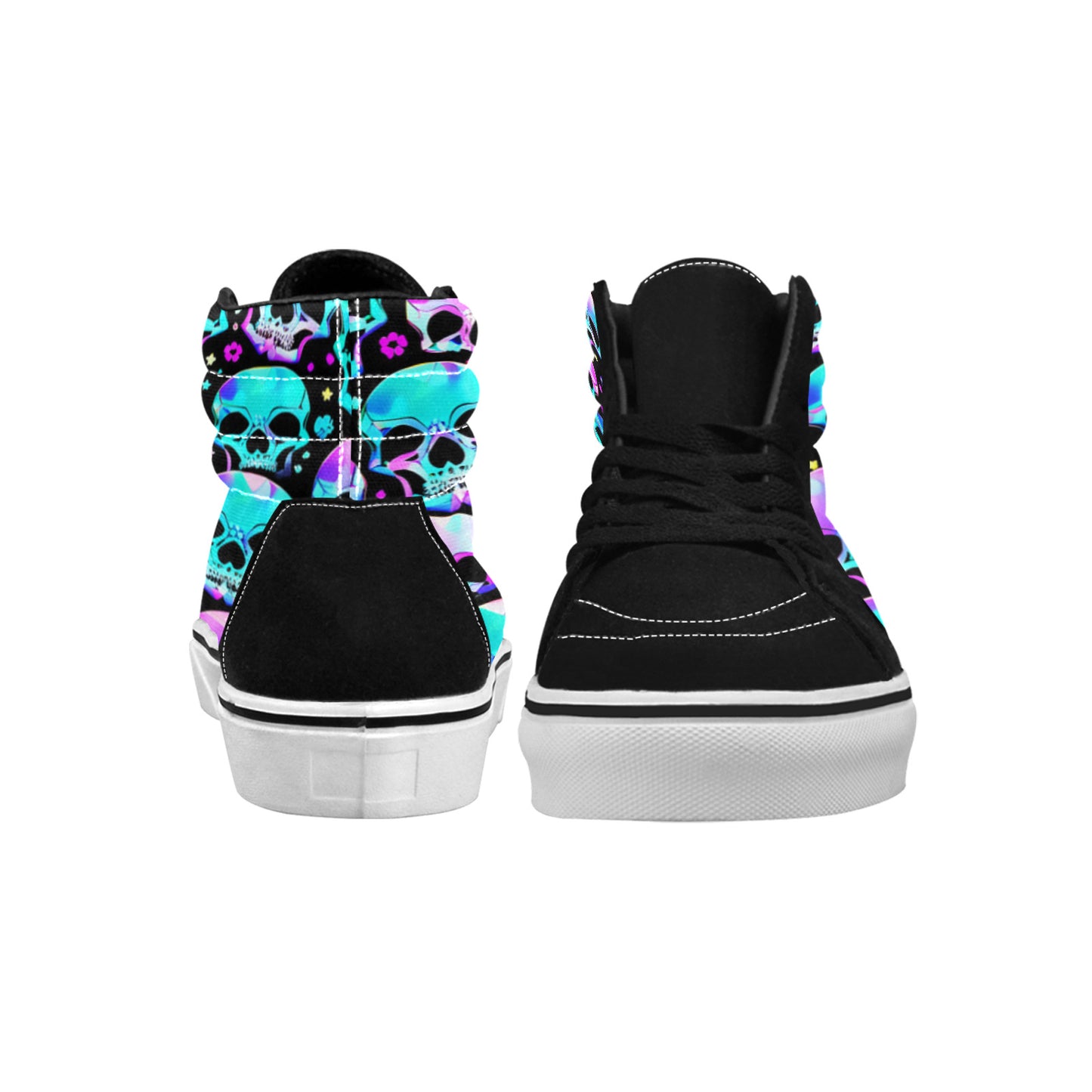 MEN'S Bright Skulls High Top Skateboarding Grunge Shoes