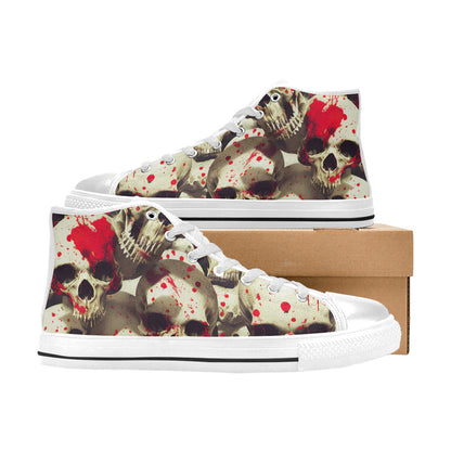 MEN'S Splatter Skulls 2 Men’S High Top Canvas Wallpaper Art Shoes