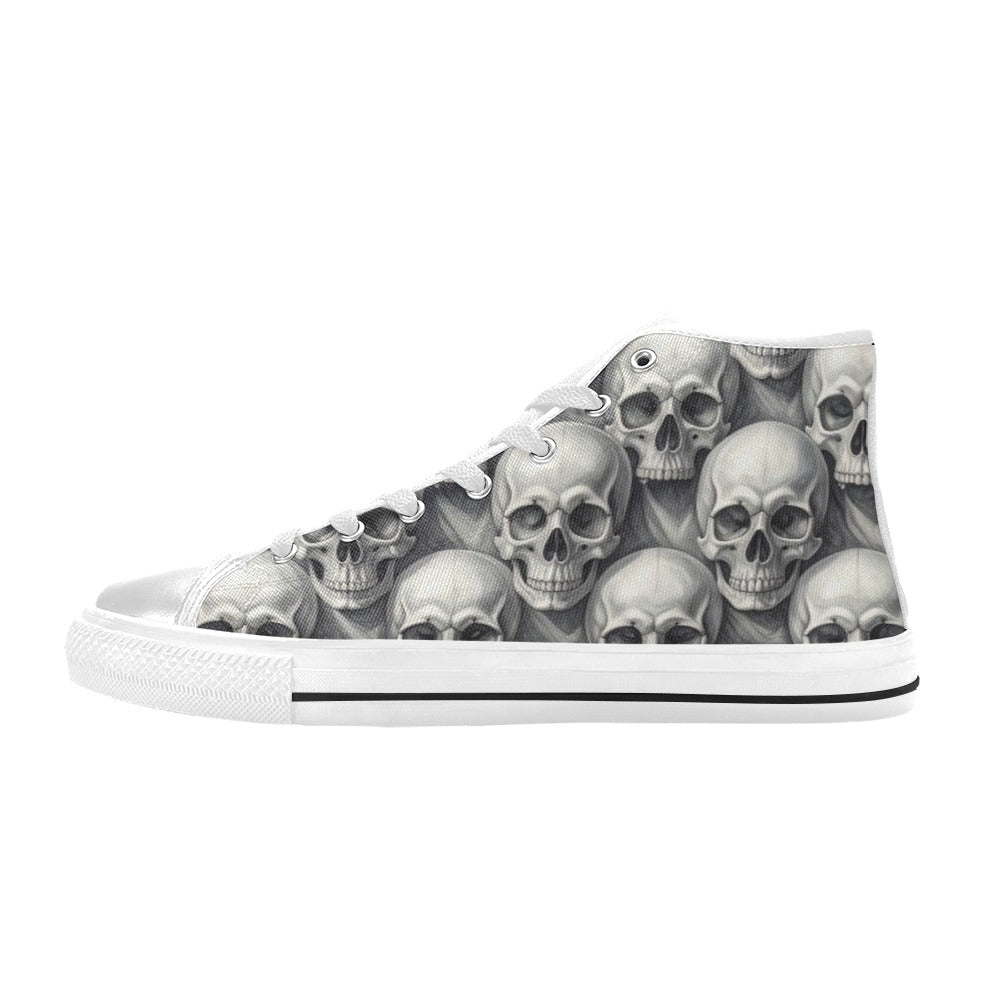 Art Skull Gothic Dark Men's High Top Canvas Shoes | Freaky Shoes®
