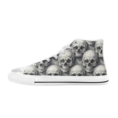 Art Skull Gothic Dark Men's High Top Canvas Shoes | Freaky Shoes®