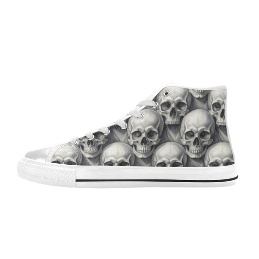 Art Skull Gothic Dark Men's High Top Canvas Shoes | Freaky Shoes®