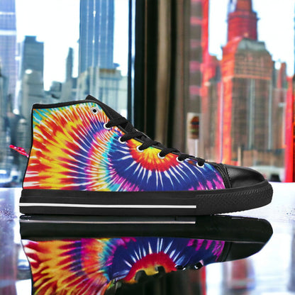 Butterfly Rainbow Navy Indigo Unique MEN Bold Art - Freaky Shoes | Custom Art Sneakers