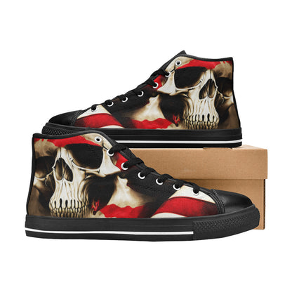 MEN'S Cc Patriotic Usa Flag High Top Canvas Wallpaper Art Custom Shoes