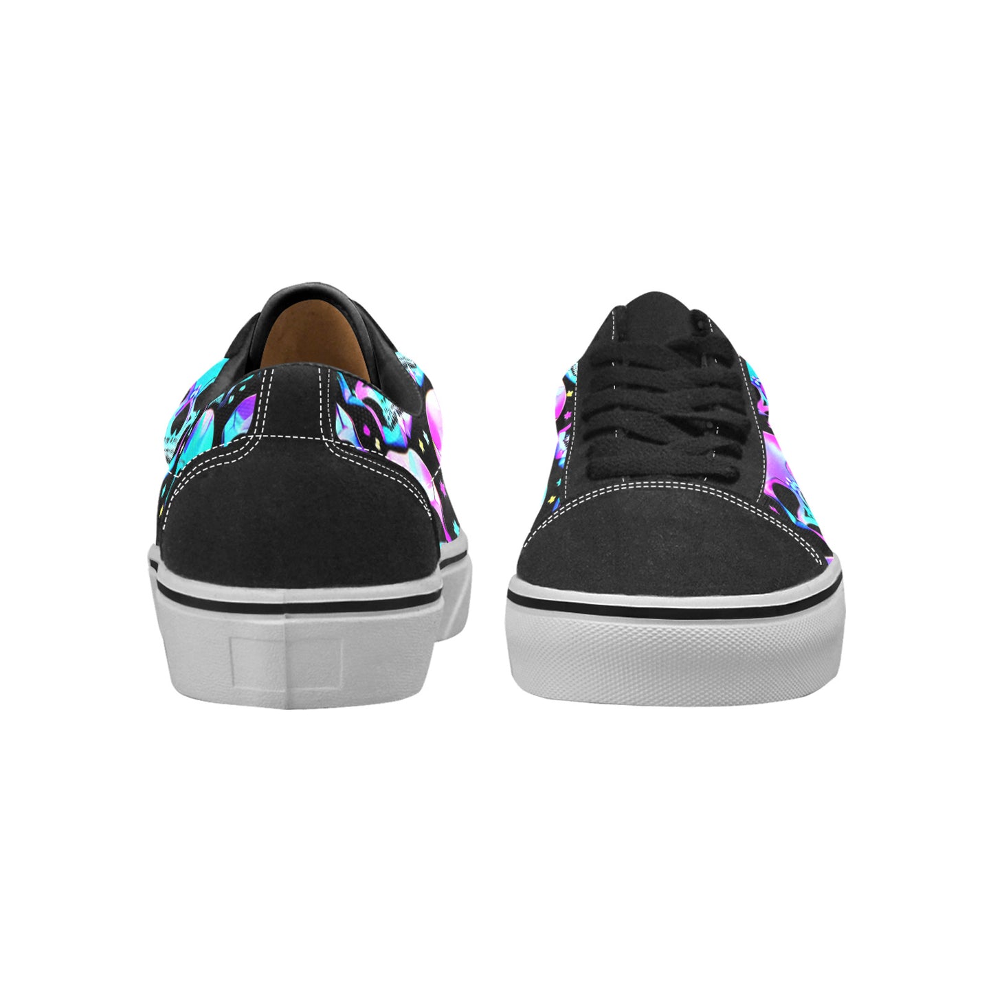 MEN'S Bright Skulls Low Top Skateboarding Neon Fantasy Custom Shoes