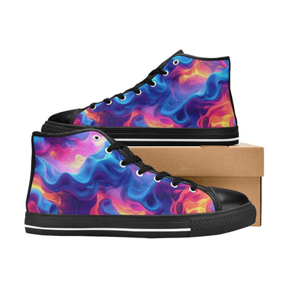 MEN'S Ethereal Camo Design 2 High Top Canvas Neon Fantasy Sneakers