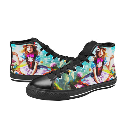 MEN'S Creepy Wonderland Model Art High Top Canvas Vibrant Chaos Sneakers