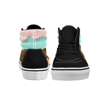 WOMEN'S Ice Cream Art Melting High Top Skateboarding Vibrant Chaos Sneakers