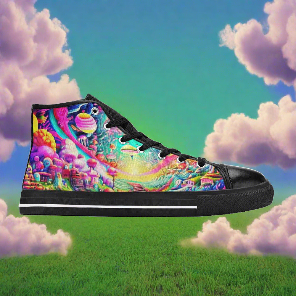 Mermaid White Gold Unique MEN Bold Art - Freaky Shoes | Custom Art Sneakers