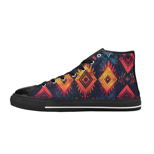 Wild Tribal Ripple 2 Kids' High Top Canvas Shoes