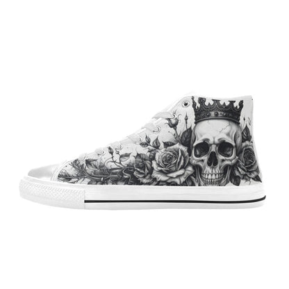Dark Tattoo Skull Men's Gothic Art High Top Canvas Shoes | Freaky Shoes®
