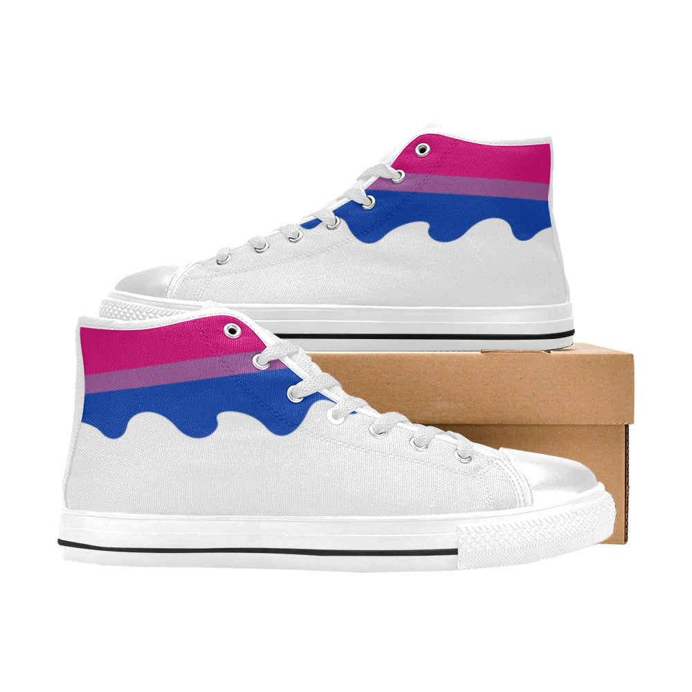 WOMEN'S Cc Pride Lgbt Bi High Top Canvas Aesthetic Sneakers
