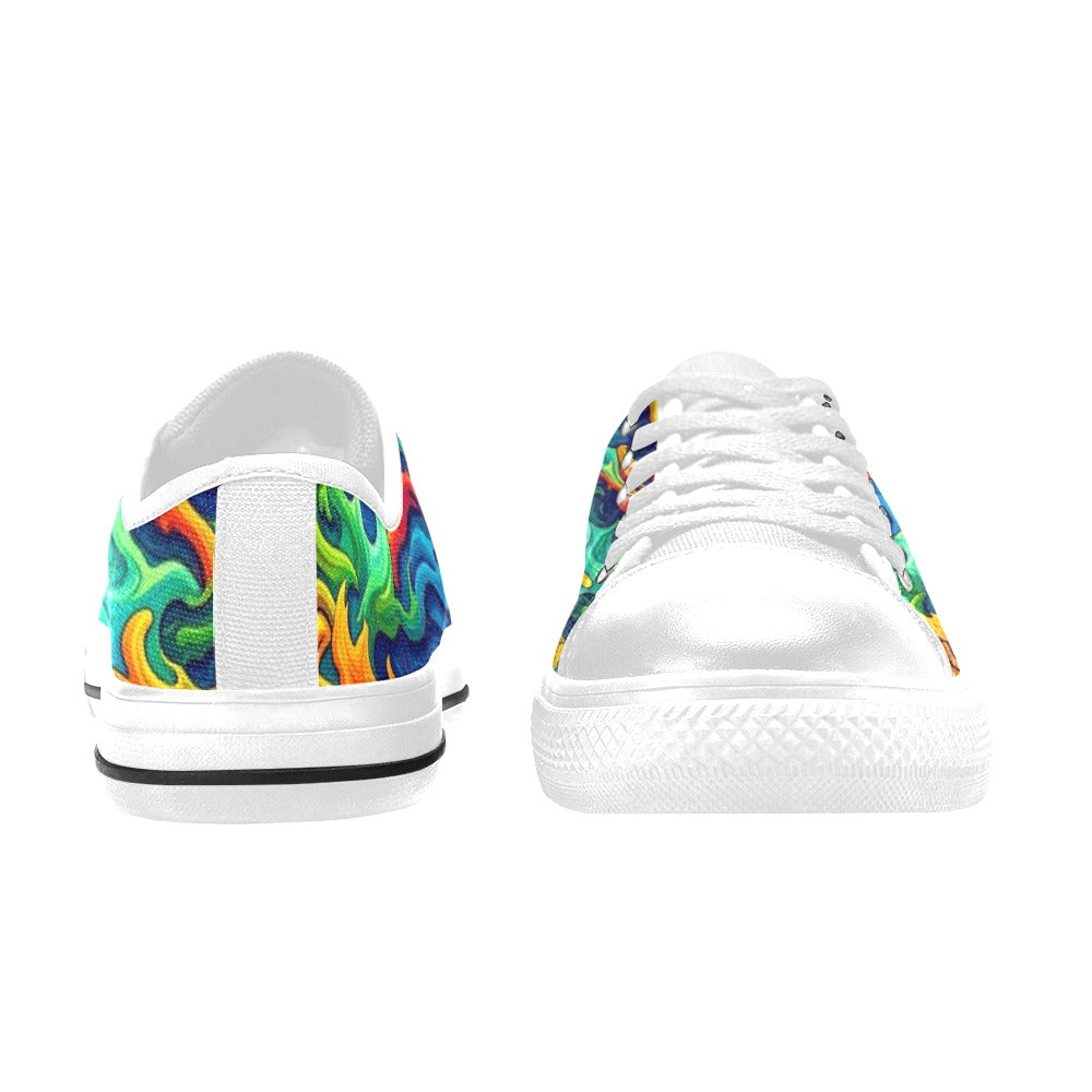 MEN'S Psychedelic Camo Rhythm Low Top Canvas Grunge Sneakers