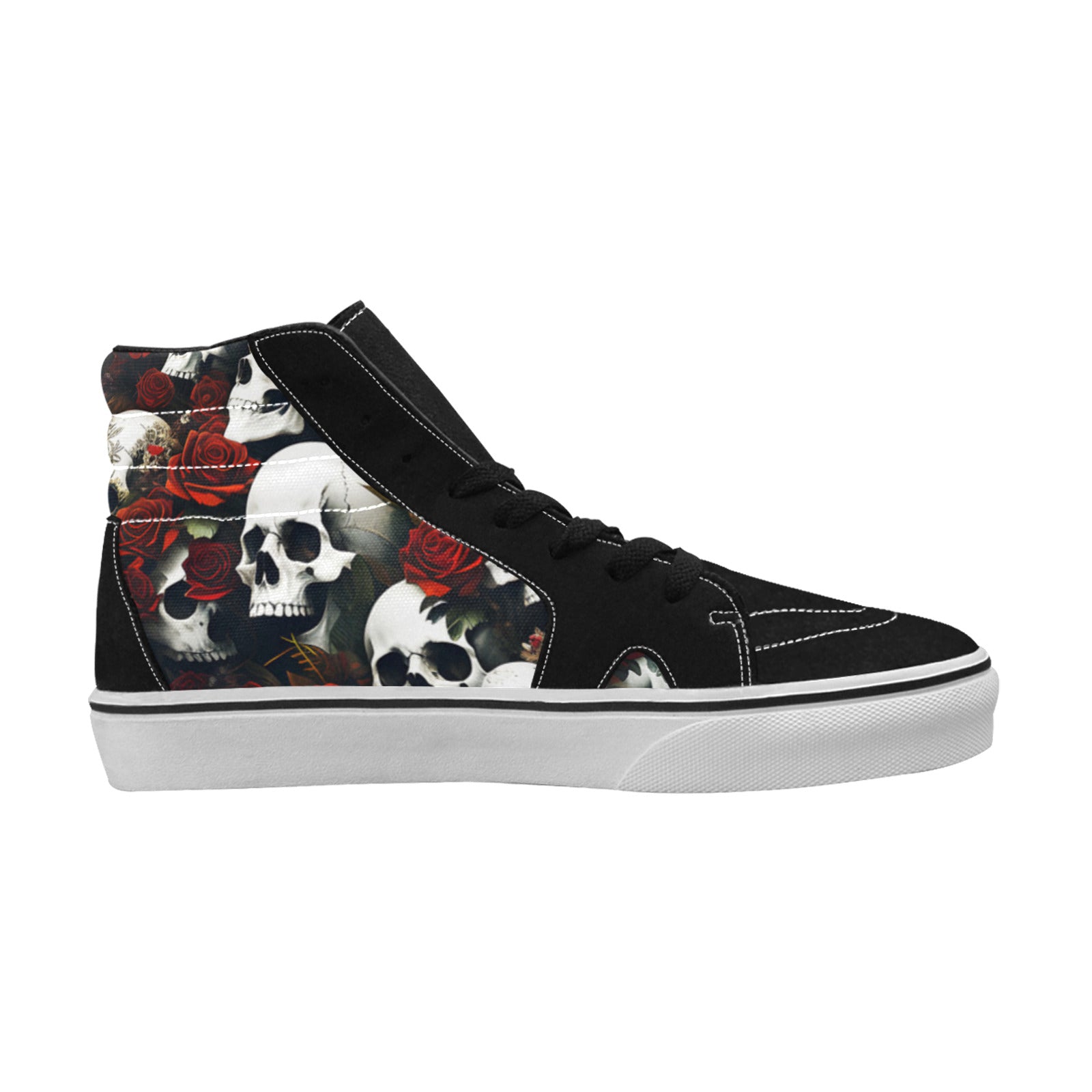MEN'S Rose Skulls Dark 6 High Top Skateboarding Vivid Shoes